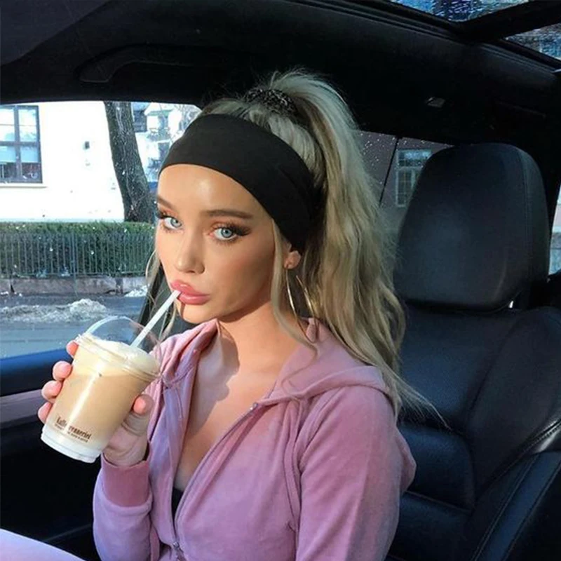 الصلبة اللون محبوك عقال النسخة الكورية مطاطا عقال الرياضة اللياقة البدنية رباط شعر ليلة رأس السنة الجديدة زينة الملحقات