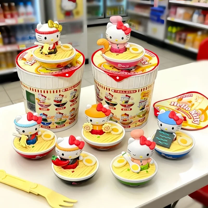 

Sanrio Hello Kitty Blind Box Ramen Shop Series Creative Trendy Toy Desktop Ornament Cute Figure For Home Decor Birthday Gift