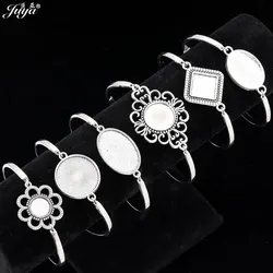 4pcs/lot Cabochon Bracelet Base Bangle Setting Blank Tray For Jewelry Making Findings DIY Women Bracelets Supplies Accessories