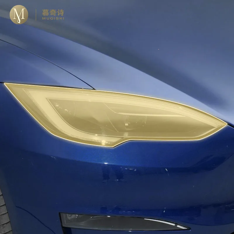 

Car Light Shell Cover Anti scratch Exterior Transparent/smoked black TPU Protective Film PPF For Tesla Model S 2020-2023