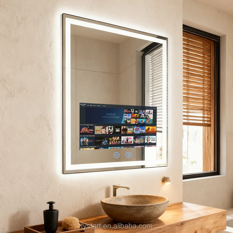 

Современное зеркало с телевизором, настенное зеркало для макияжа в ванной комнате, умное зеркало для ванной комнаты