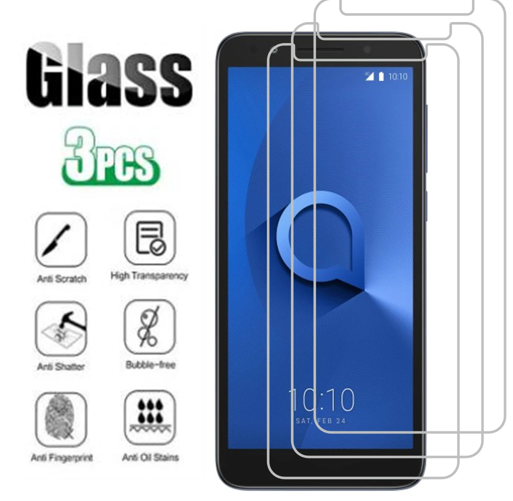 3PCS Tempered Glass For Alcatel 1 1X 1C 1S 3 3X 3V 3C 2019 Tetra 5033D 5059D 5009D A 5052D 5058i 5099D 5026D Screen Protector