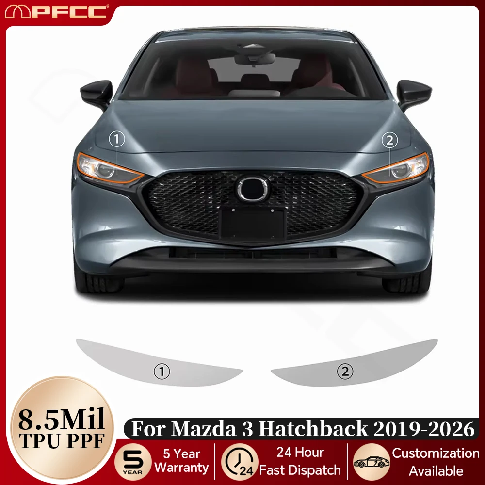 

Pre-cut Clear PPF Car Headlight Rearview TPU Protection Film For Mazda 3 Hatchback 2019-2026 Anti-scratch Resistant Invisible