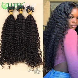 Kinky Curly Micro Loop Ring Human Hair Extensions Brazilian Remy Hair Microlink Hair Extension Double Drawn For Black Women