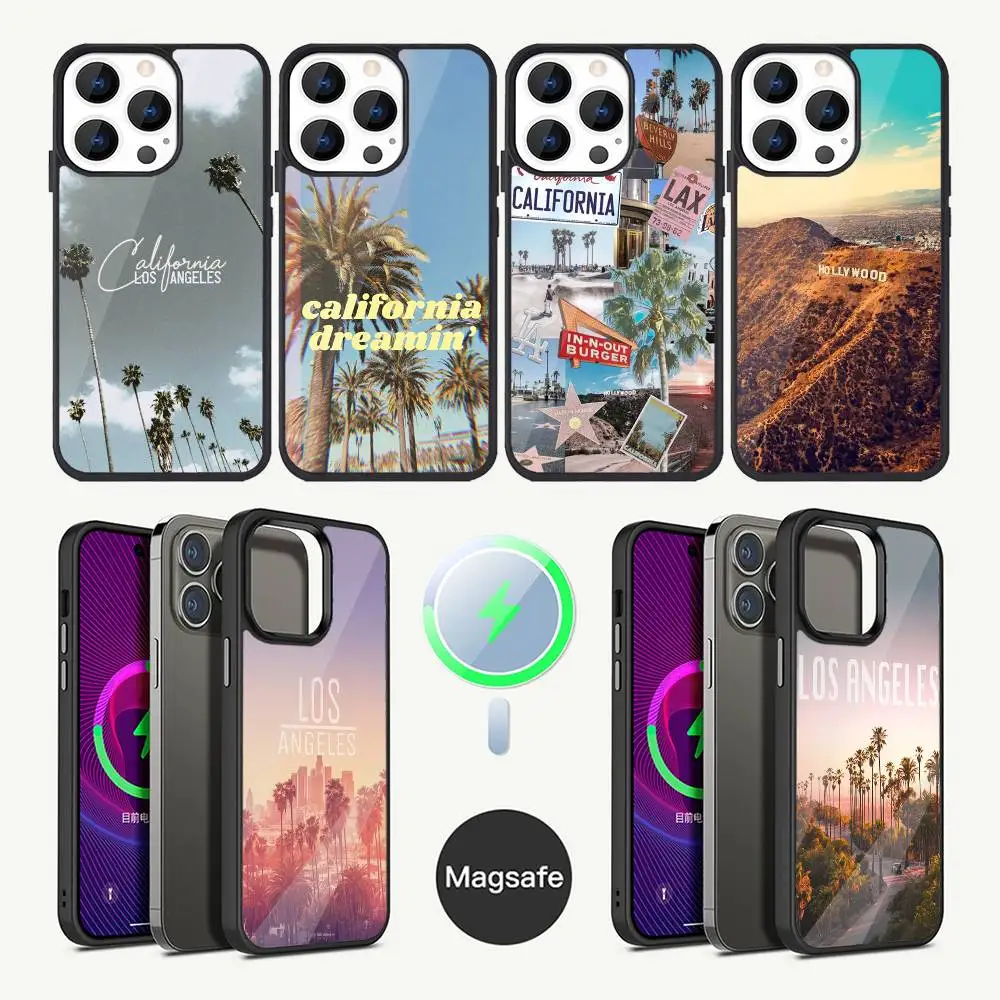 

Travel Los Angeles California Phone Case For iPhone 16,15,14,13,12,11,Plus,Pro,Max Mini Magsafe Magnetic Wireless Charging