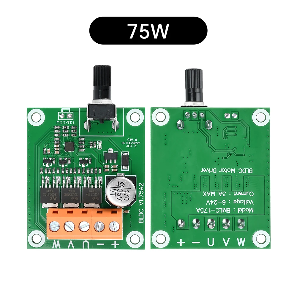75W 200W DC Brushless Motor Drive Control Board DC 6-24 High Power Brushless Optical Drive Hard Drive Fan Motor Speed Controller