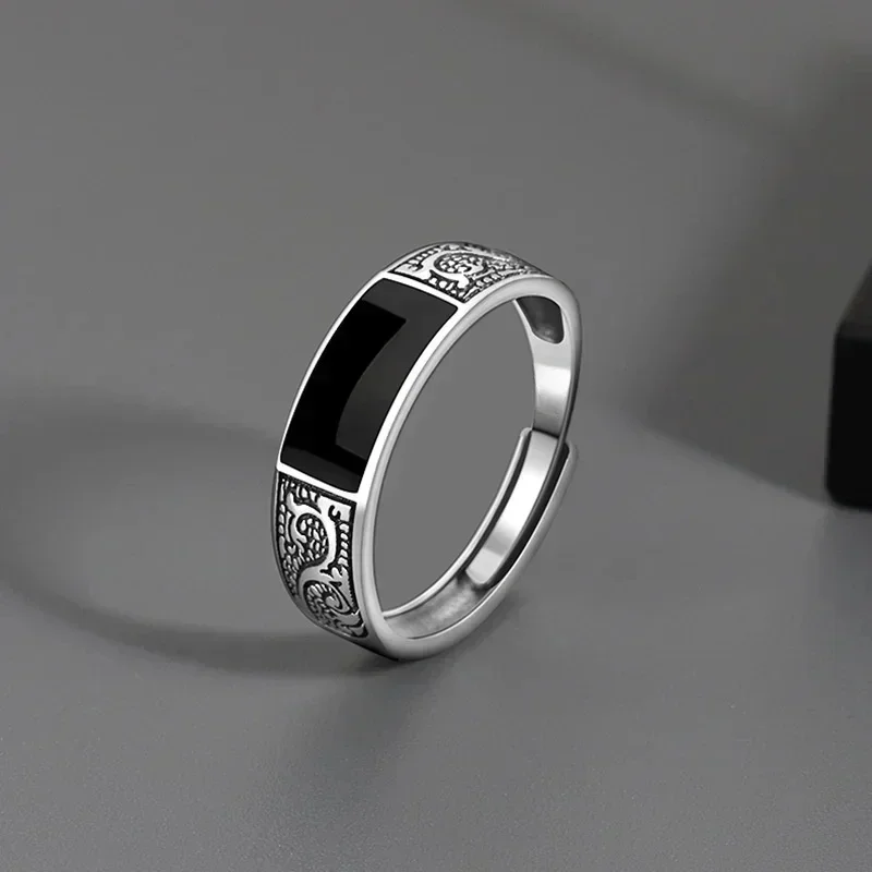 Fashion New Vintage Dragon Pattern Titanium Steel Ring Hip Hop Adjustable Ring Men Single Party Opening - Image 5