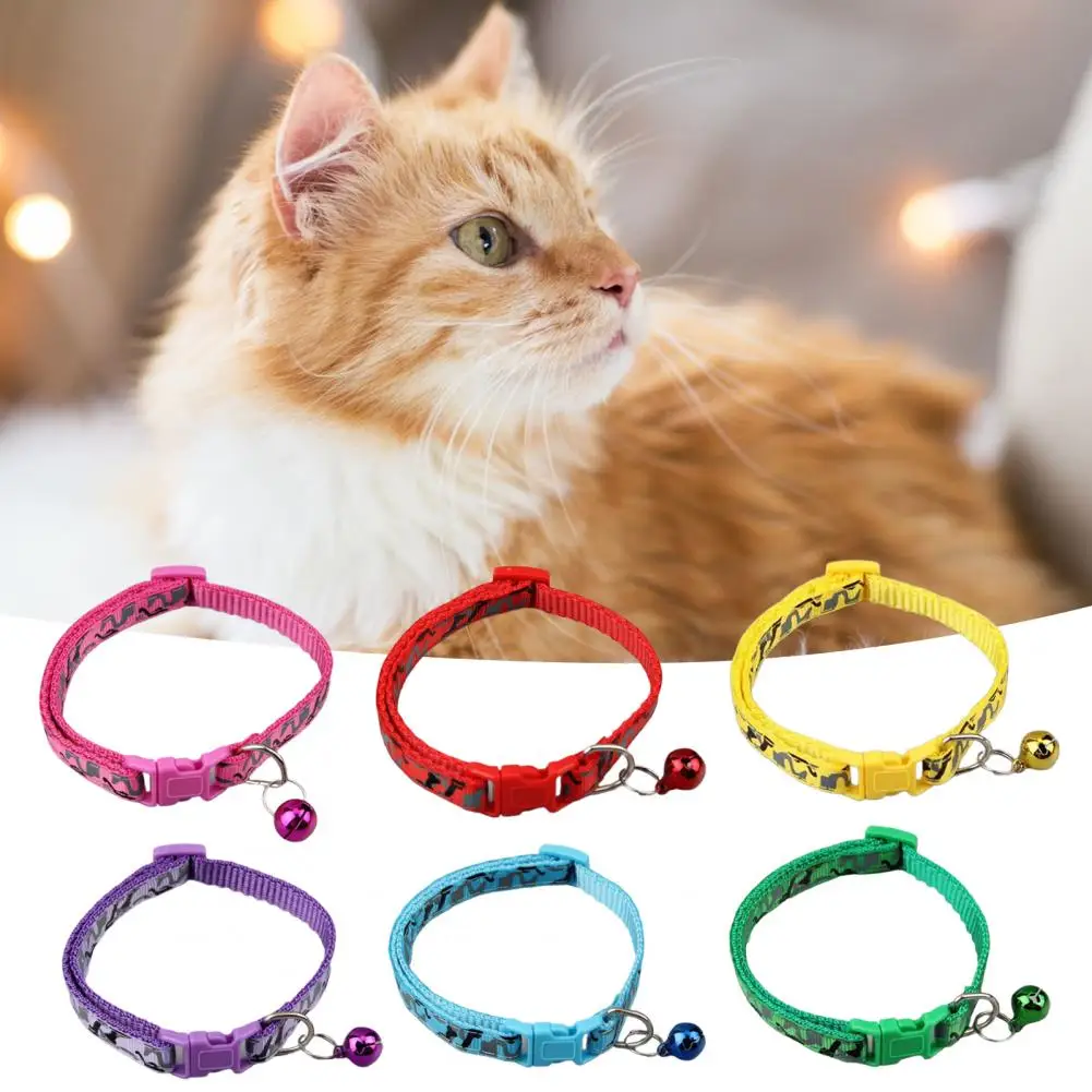 Fashion Pet Dog Collar Colorful Pattern Camouflage Cute Bell Adjustable Collars For Dog Cats Puppy DIY Pet Accessories