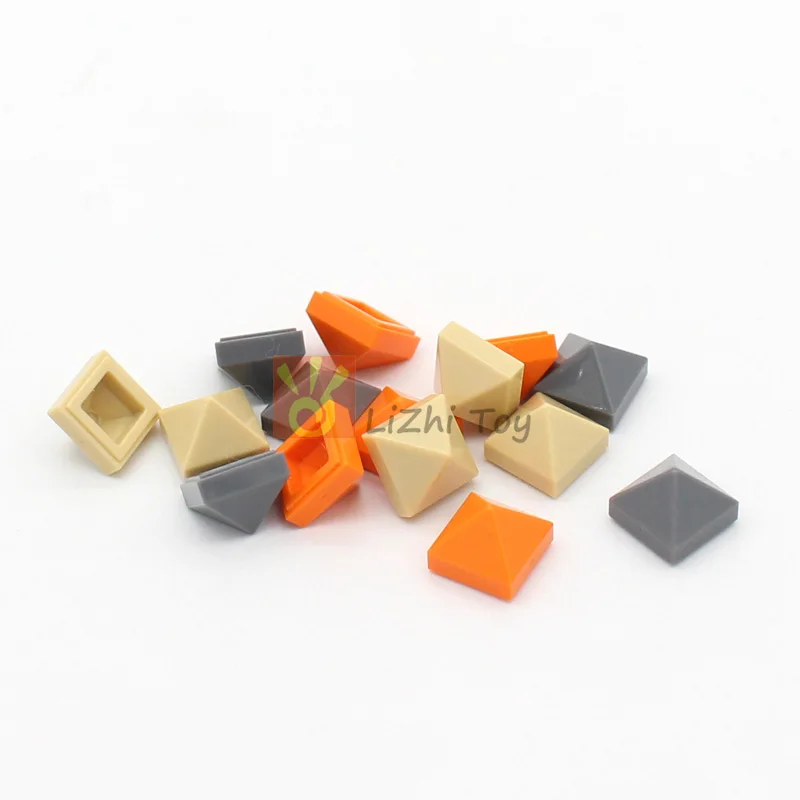 

100pcs MOC Bricks Slope 45 1x1x2/3 Quadruple Convex Pyramid 22388 DIY Enlighten Building Block Compatible with Assembles Parts