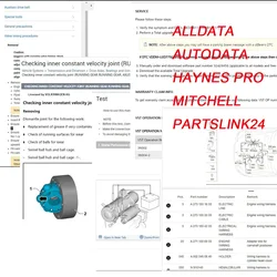 2025 Alldata Auto-Data Partslink24 Mit-chell Hay-nes Pro Vehicle Support Computer Android System Mobile Device Online Account