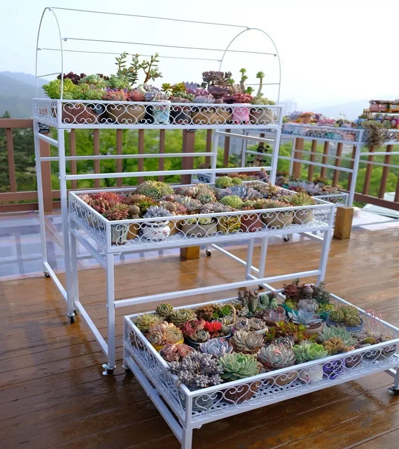 

-Supplies Metal Flower Pot Rack Storage Shelf 3 Tier Plant Stand