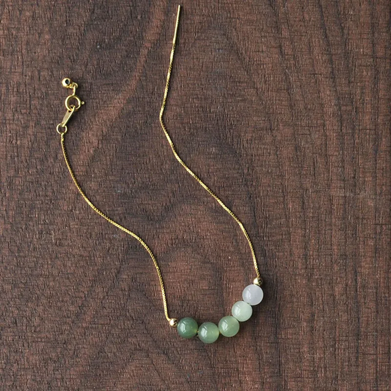 Hetian jade women, gradient jadeite bracelet, style, delicate, elegant, and fashionable