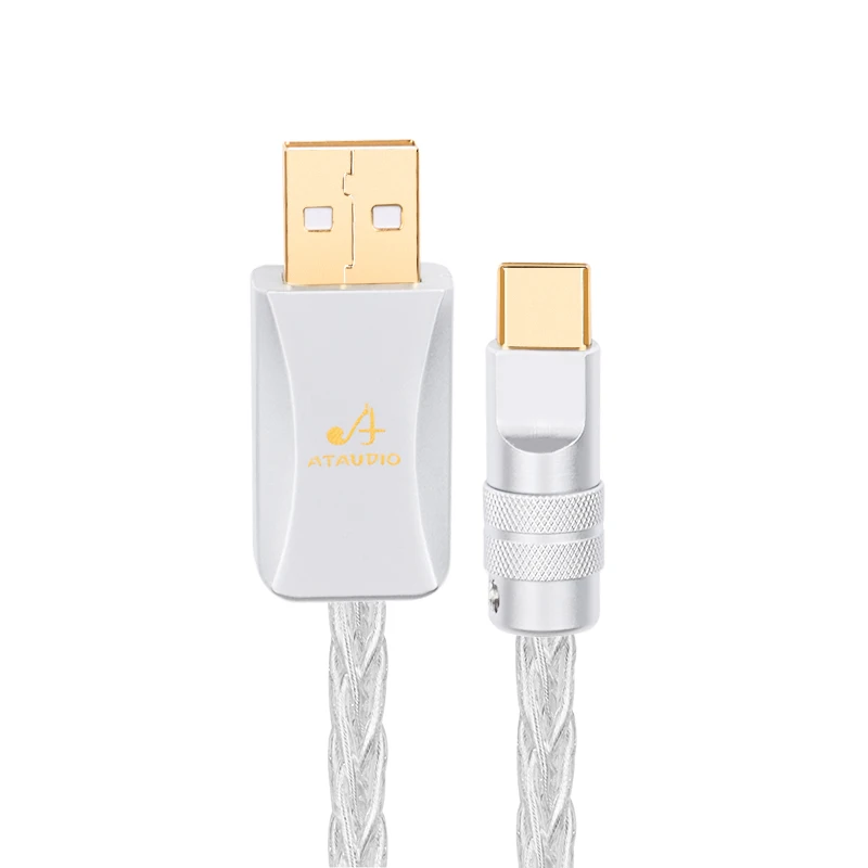 Hifi Reinem Silber Usb Kabel Hohe Leistung Typ C zu Typ B Otg Daten Audio Kabel Für Mobiltelefon und DAC