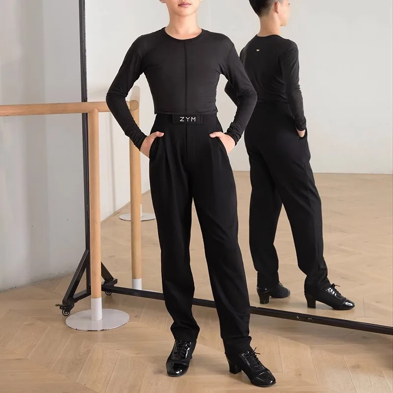 customized pants with a relaxed and lazy style Western style trousers boys Latin dance outfit latin dance dress men competition