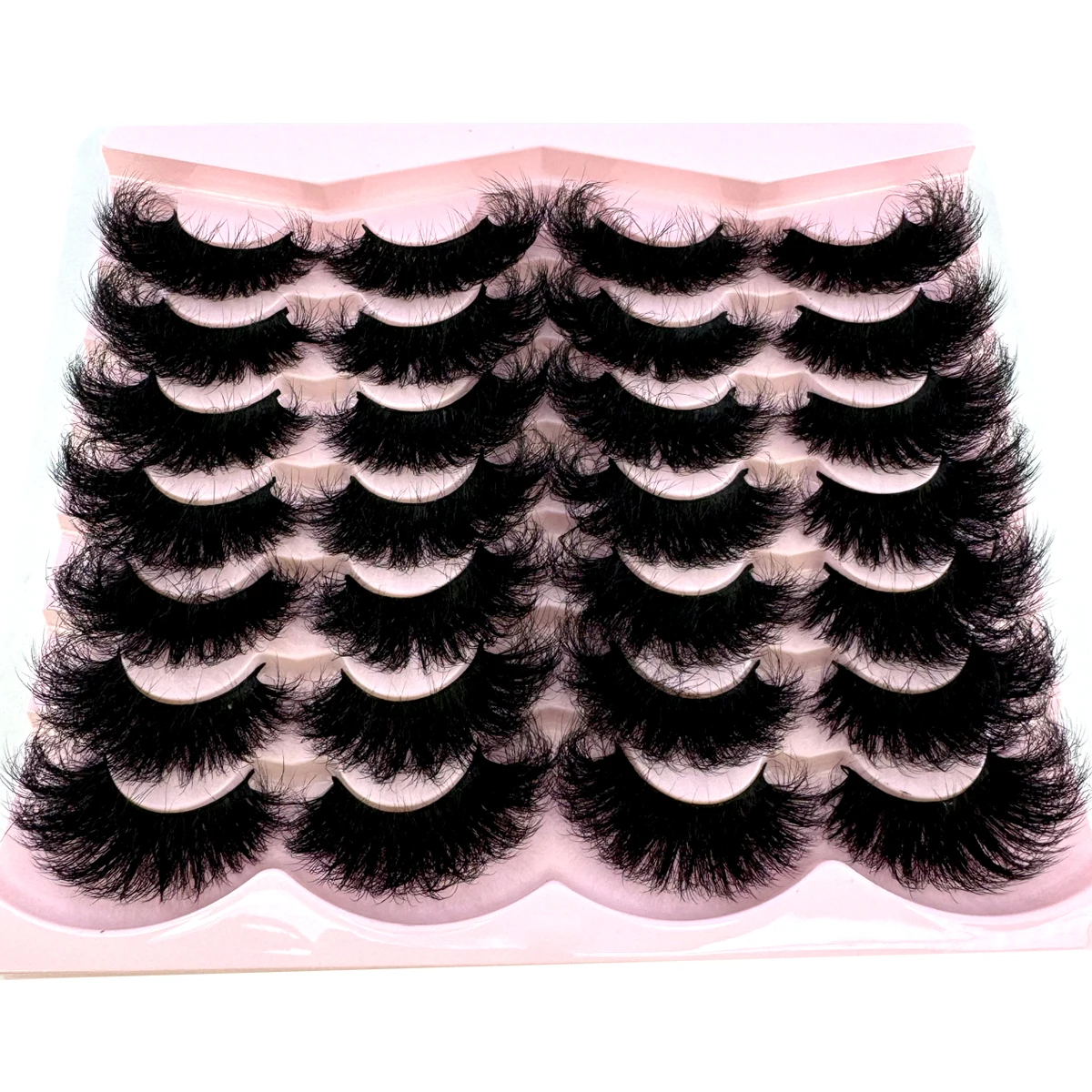 HBZGTLAD 14 pairs of 25mm mink eyelashes 3D dramatic false eyelashes handmade fluffy eyelashes natural length 25mm eyelash exten