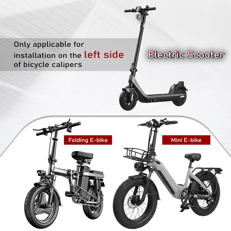 BUCKLOS Juego de frenos de apagado de E-BIKE de 4 pistones, juego de frenos hidráulicos para patinete de 1150mm y 1950mm, piezas de juego de frenos hidráulicos para bicicleta con rotor de 160mm