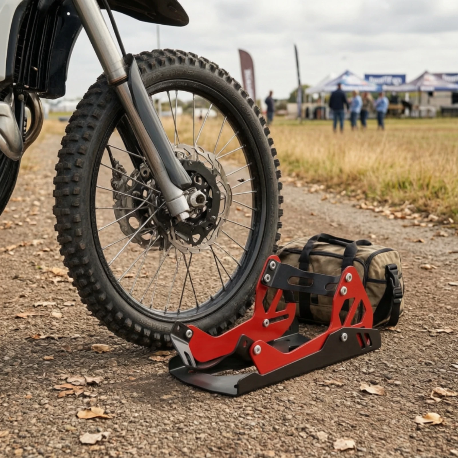 Motorcycle Wheel Chock Reinforced Motorcycle Wheel Stand Heavy Duty Long-Lasting for Motorcyclists, Garage, Trailer