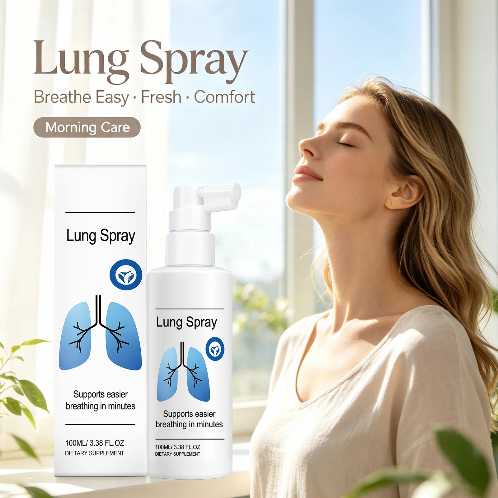 Lung Cleanse Spray Improve Bronchial Promotes Smooth Breath Stuffy Breath Relief Soothe Dry Throat Itch Expectorant Lung Support