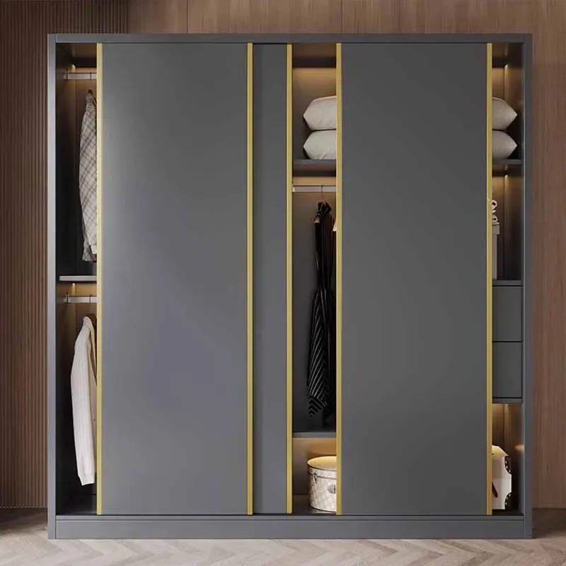 Clothes Girls Wardrobe Storage Gold Black Cube Display Wardrobe European Multifunction Vitrinas Cristal Expositoras Furniture