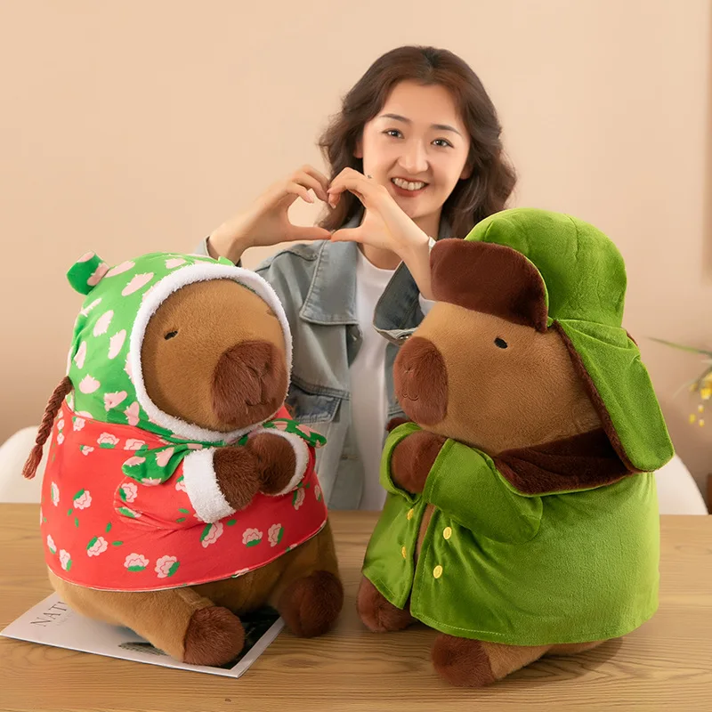 

Плюшевая игрушка Капибара 45 см, большая, милая, реалистичная, мягкая, плюшевая кукла-животное, мультяшная подушка для дивана, подарок на день рождения