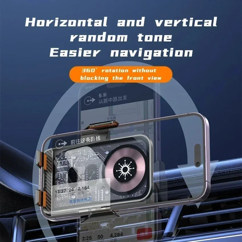 Supporto per telefono con montaggio automatico per caricabatterie wireless per auto da 30 W per iPhone 17 16 15 14 Samsung Xiaomi Supporto di ricarica rapida a induzione a infrarossi