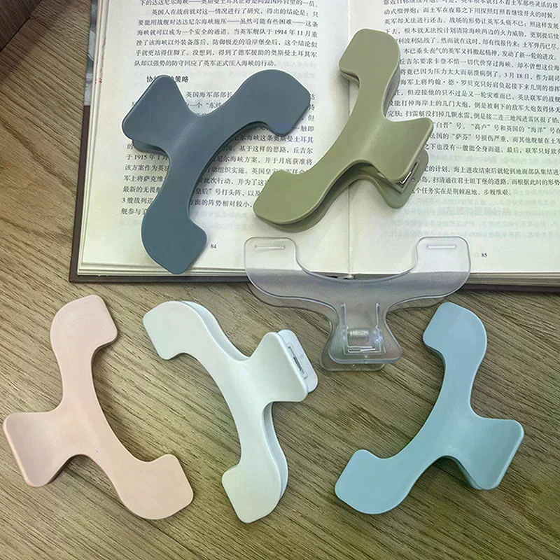 Clip per libri fissi semplici, porta pagine trasparenti satinati per strumenti di lettura, clip per appunti, accessori da scrivania Kawaii, pratico porta note