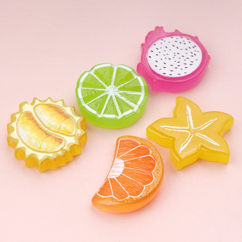 10/100pcs Simulation Fruit Pineapple Kiwi Lemon Slices Resin Series Flat Scrapbooking DIY Cabochons Craft Decoration Accessories