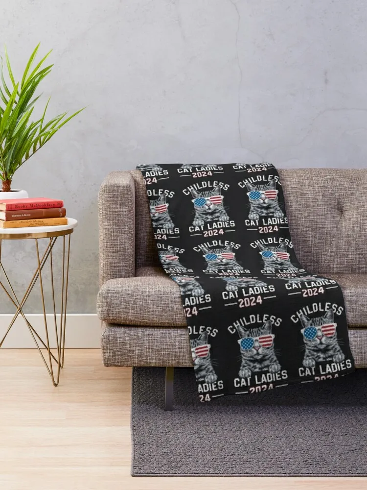 Patriotic Purrsuasion Throw Blanket Luxury funny gift Polar Plaid on the sofa Blankets