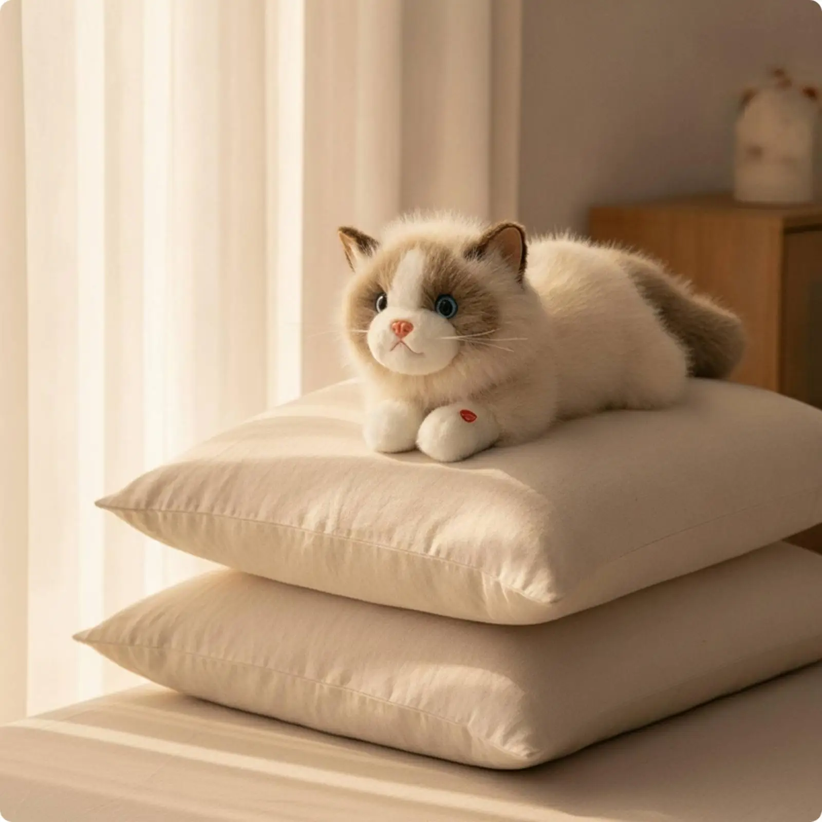 Stuffed Cat Cuddly Stuffed Cat Huggable for Bedtime, Nursery, Kids, Toddlers