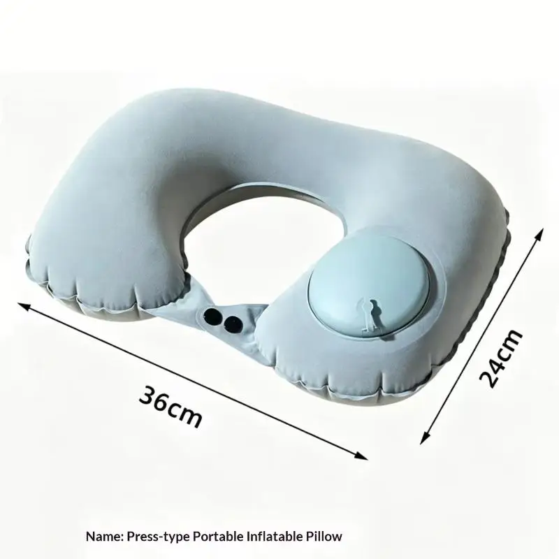 Portable Inflatable Neck Pillow For Travel Neck Support Pillow Soft Foldable Travel Headrest For Flights Cars Trains