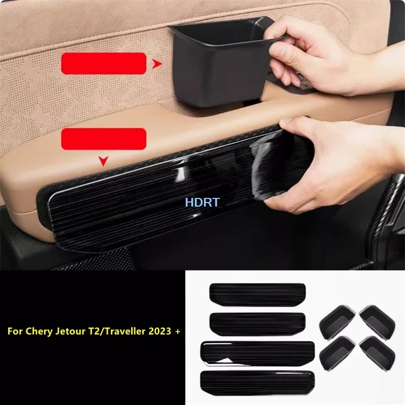 

For Chery Jetour T2/Traveller 2023 + Car Styling Door Handle Cover Storage Box Protector Decoration Accessories Interior Sticker