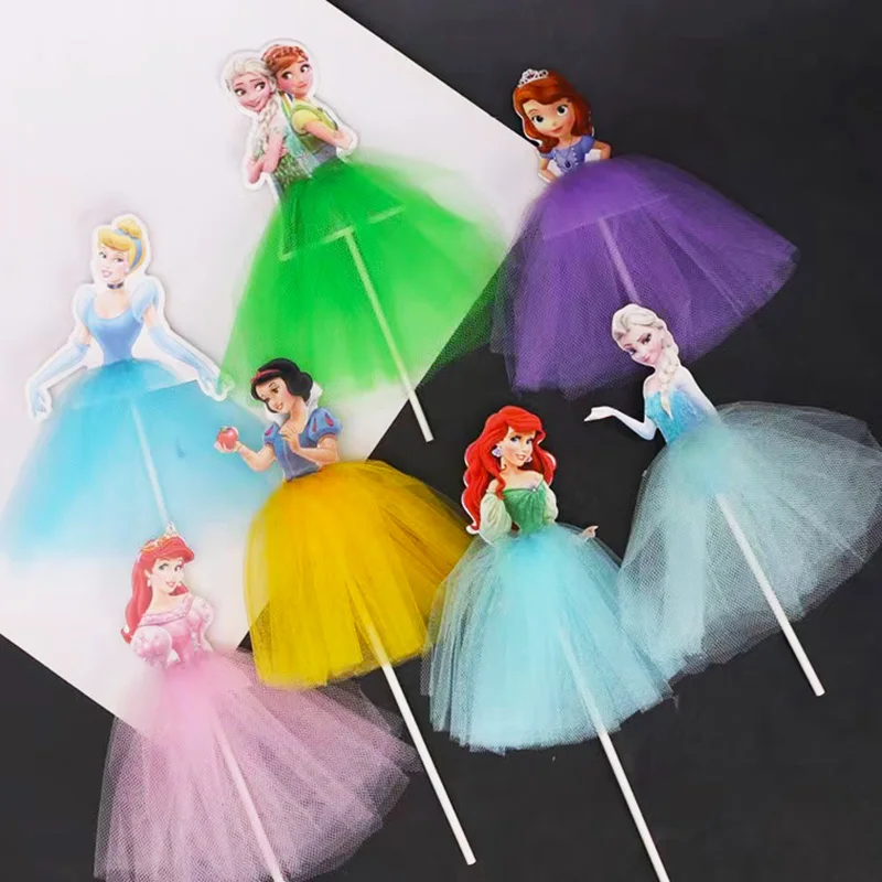 1PCS Frozen Princess Birthday Party Decorations Kids Cake Topper for Girls Birthday Decoration Anniversaire Cake Supplies