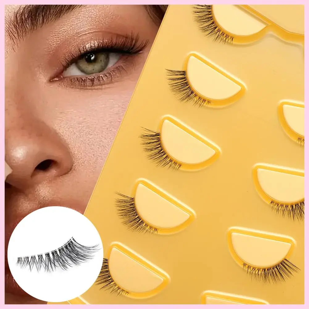 5 Pairs of Fashion 3D False Eyelashes Short Fake Eyelashes Salon Girls Fluffy Lightweight DIY Women Eyelashes Use Beauty Fa Q3V3