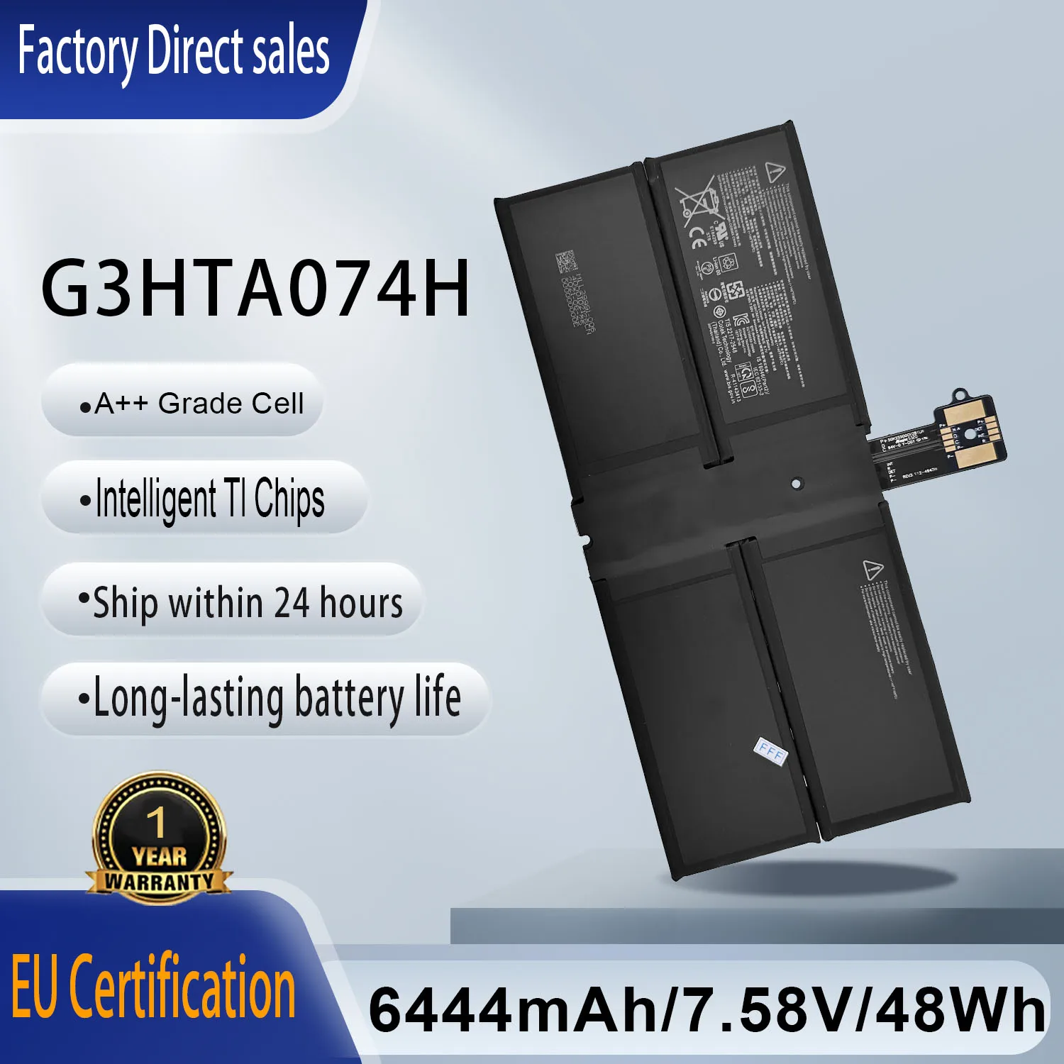Nueva batería para ordenador portátil G3HTA074H DYNH03 para Microsoft Surface Pro 7+ 1960 Surface Pro 7 Plus Tablet PC serie GA3HTA025H G3HTA073H