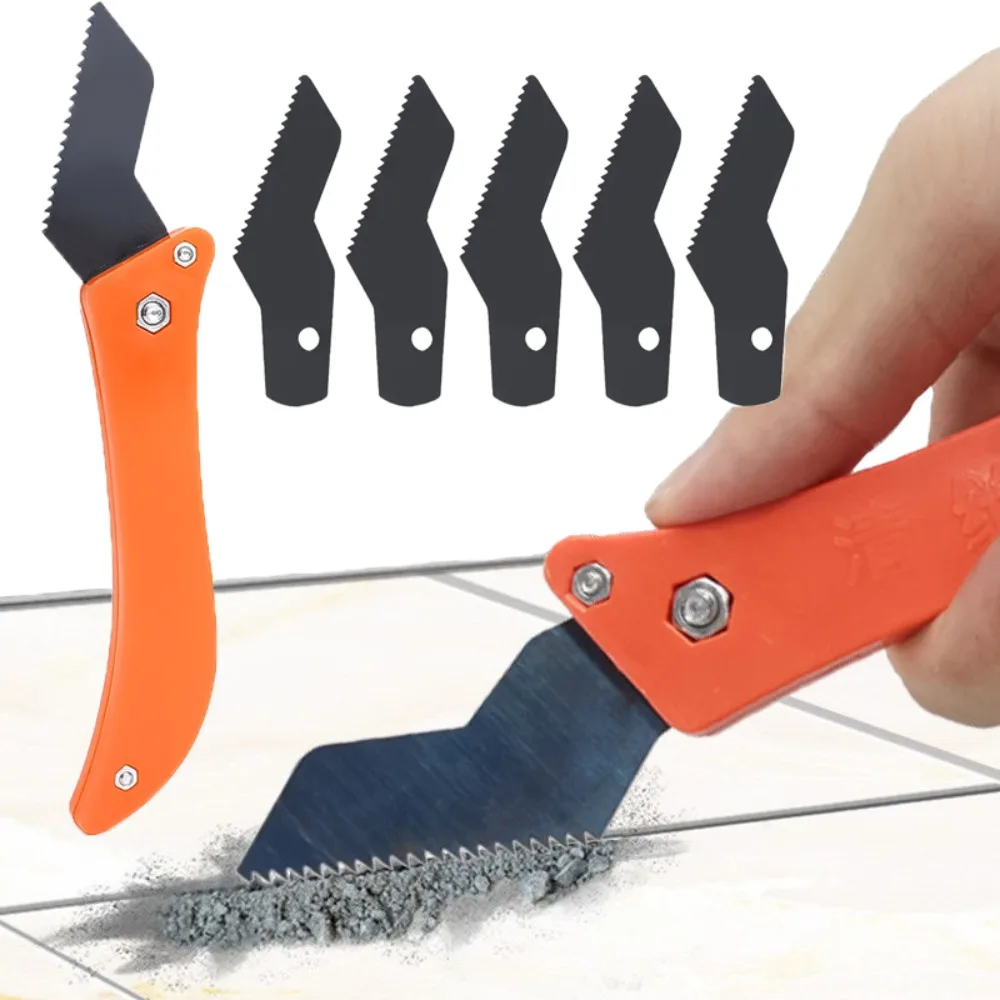 5/1PCS Tile Gap Cleaning Tools with Blades Wall Floor Tile Gap Grout Remover Mortar Cleaning Wallpaper Paint Scraper Knife Blade