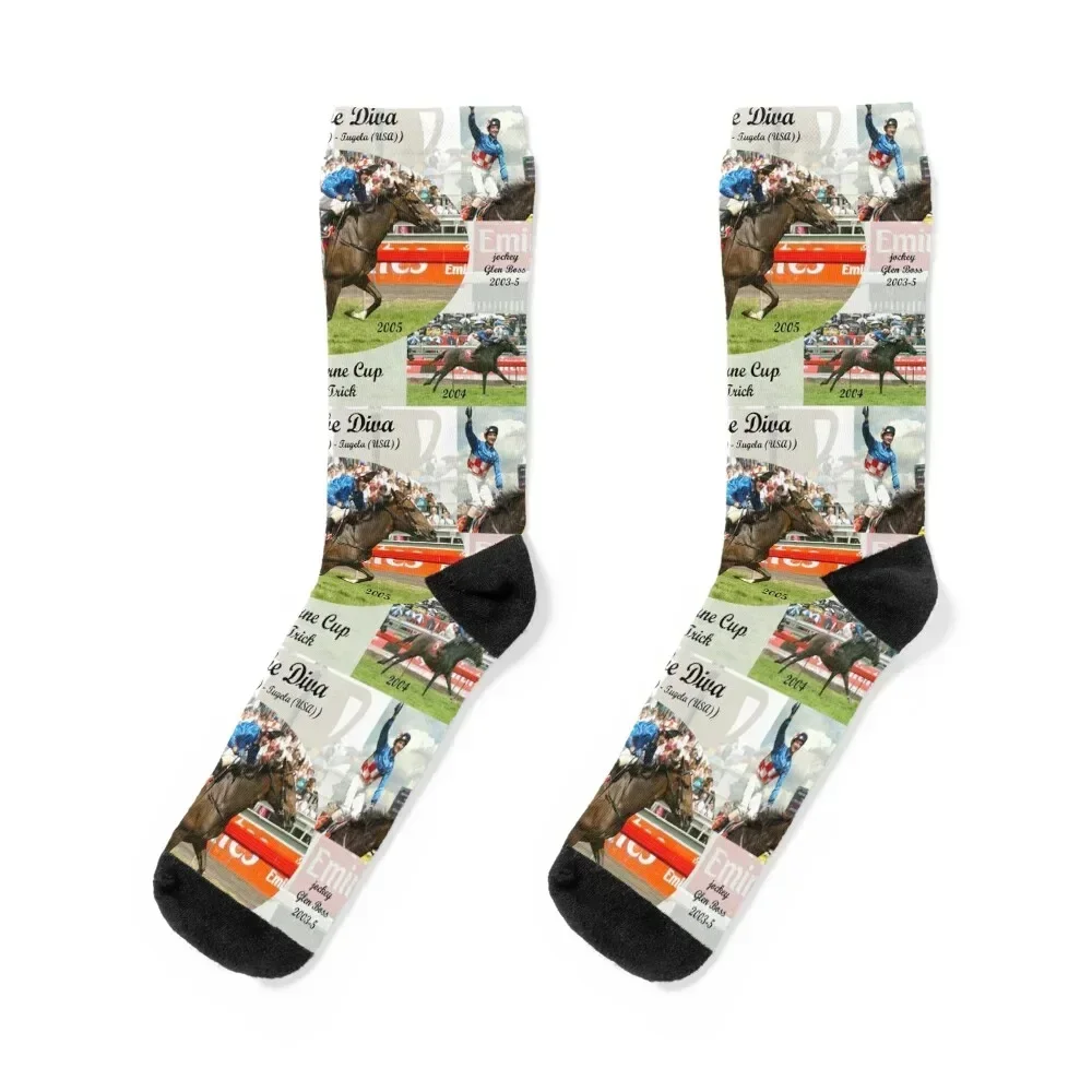 Makybe Diva Melbourne Cup Hat Trick Socks цветные спортивные чулки до щиколотки для спортзала Носки женские мужские