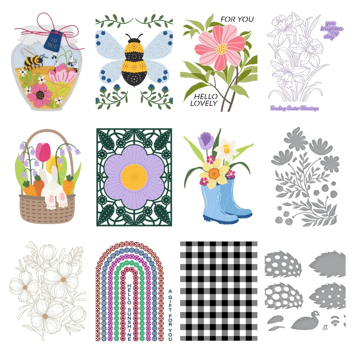 

2025 New Bee and Florals Die Cutting Press Plate Stencil for DIY Making Card Scrapbook Paper Album Craft Template Decoration