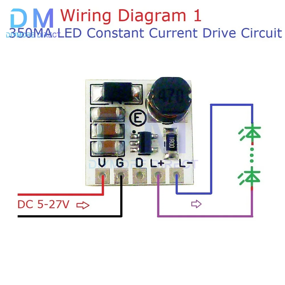 DC 5-27V 350mA Step-down HB LED Driver Module Adjustable PWM Controller DC-DC Buck Constant Current Converter LD2635MA