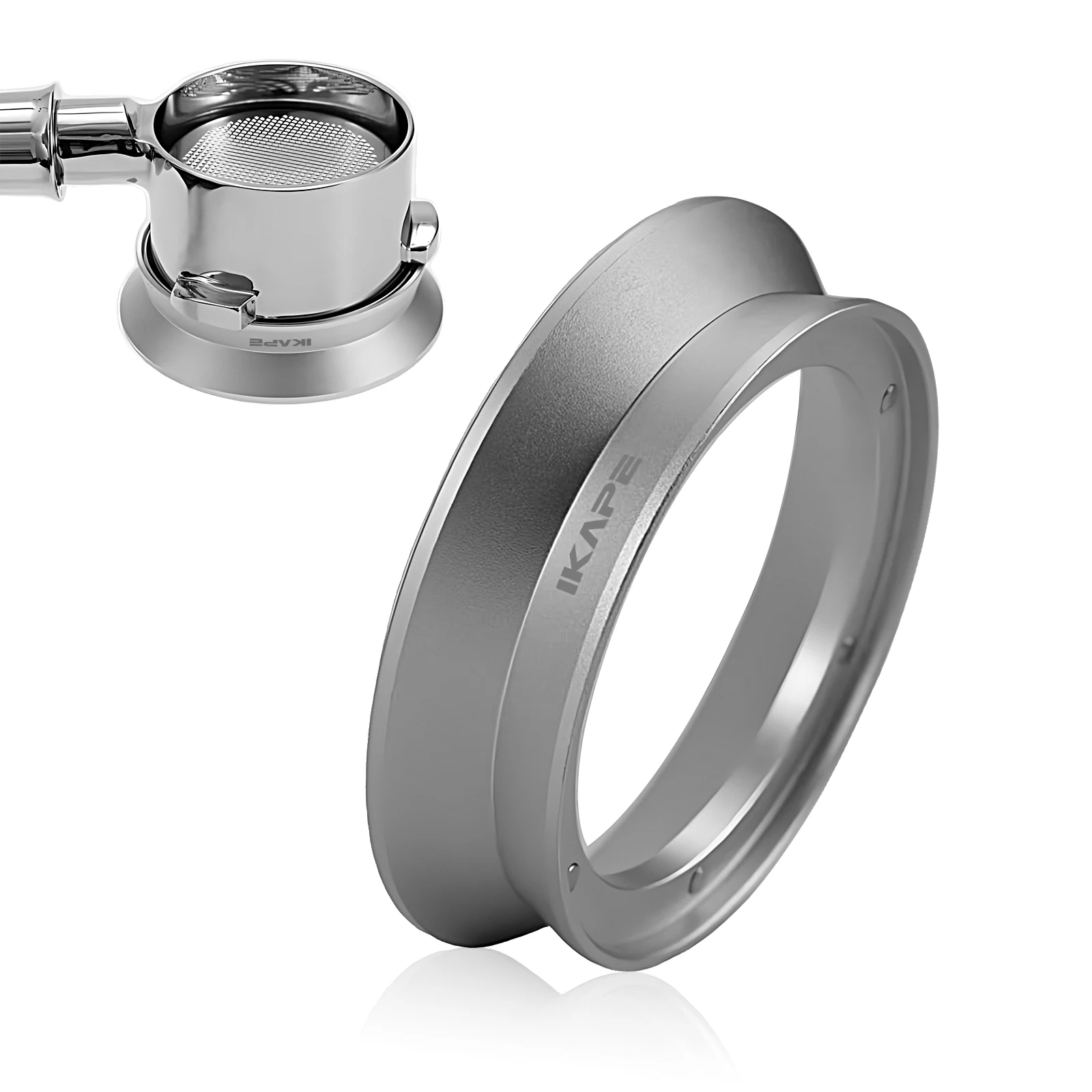 

IKAPE Easy-to-Clean Coffee Dosing Ring - Anti-Spill Design, Magnetic Adsorption Dosing Funnel For Portafilter Barista Tools