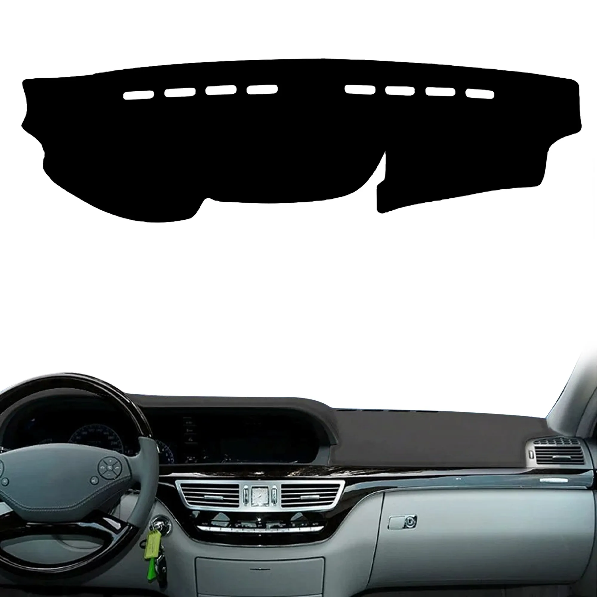 for Mercedes S-Class W221 S-Klasse 2006-2013 S CLASS Anti-Glare Dashmat Dashboard Cover Dash Mat Sun Block Anti-UV Non-Slip Car