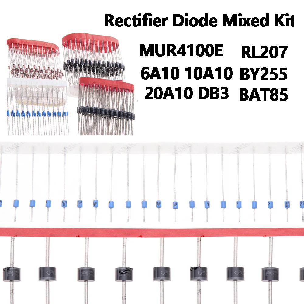 MUR4100E Rectifier Diode Mixed Kit 6A10 10A10 20A10 DB3 RL207 Electronic Components MUR4100E 10SQ045 20A10 130mil