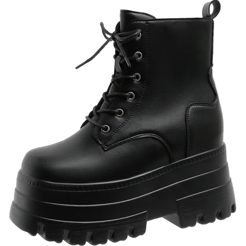 

Luxury Designer Chunky Heel Platform Boots Women Thick Bottom Ankle Boots Autumn and Winter New Shoe for Woman 12CM