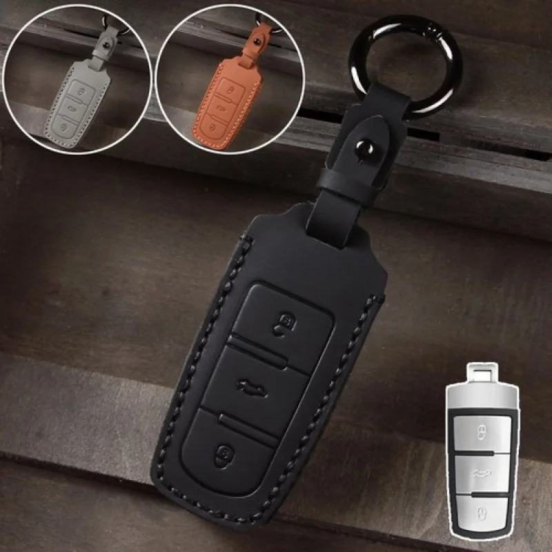 

A + натуральная кожа автомобильный брелок с дистанционным управлением чехол для VW B6 CC Fine Passat Magotan