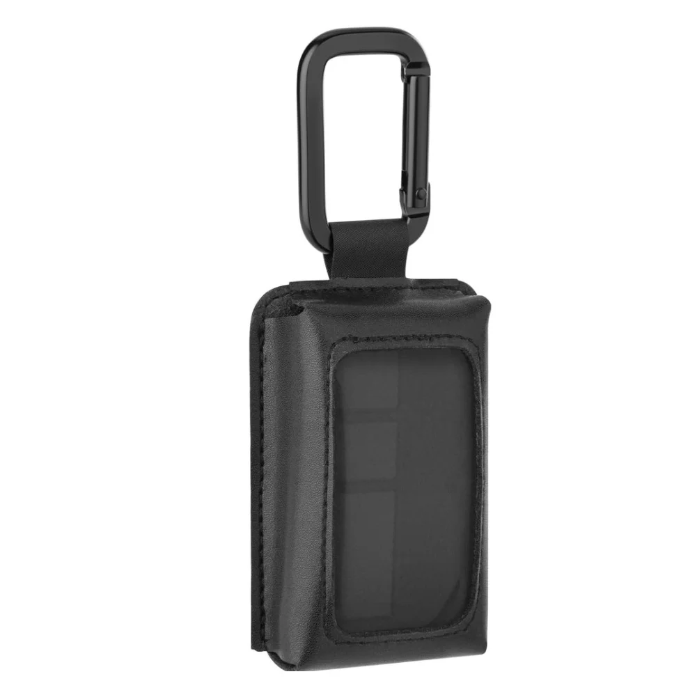 Compact 8.5x5.8cm Garage Door Remote Control Protective Case Made of 3D Nappa Leather with Carabiner for Belt or Bag