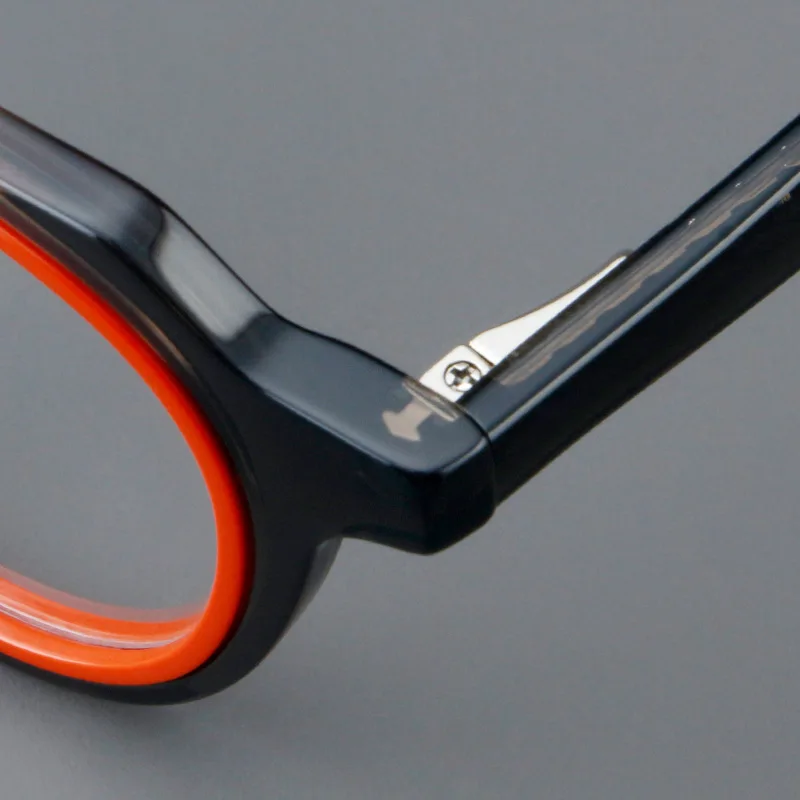 VCKA High Quality Acetate Myopia Glasses Frame Round Optical Clear Eyewear Customizable Prescription Spectacles -0.50 to -6.0