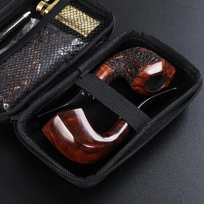 DEJAYA EVA Tobacco Pipe Smoking Case Portable 2PCS Pipa Storage Zipper Bag Lighter Cigarette Smoke Accessories Toolkit Travel