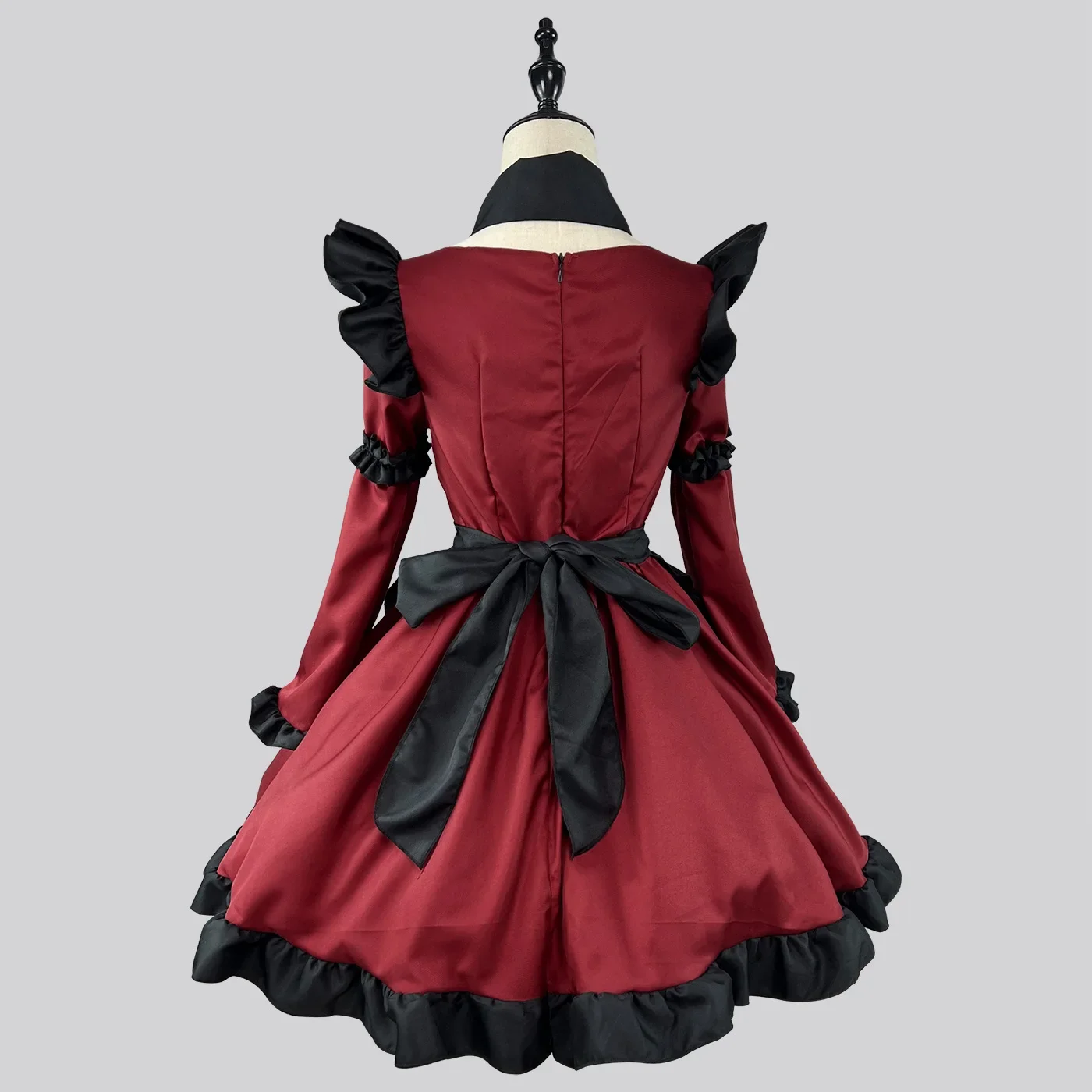 女の子のためのゴシックロリータメイドドレス、小さな悪魔のようなアニメのコスプレコスチューム、赤いドレス、流行のパーティーコスチューム、sから5xl