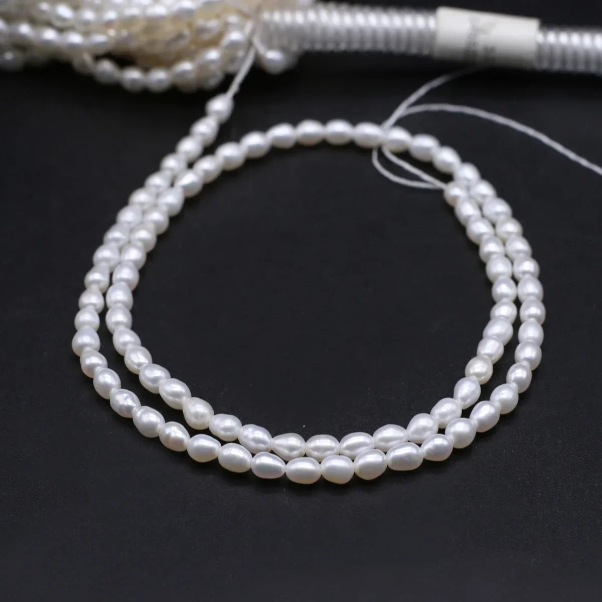 AAA+Natural Freshwater Rice shaped Pearl 3-3.5mm High Quality Bead Jewelry Making DIY Necklace Bracelet Accessories Gift