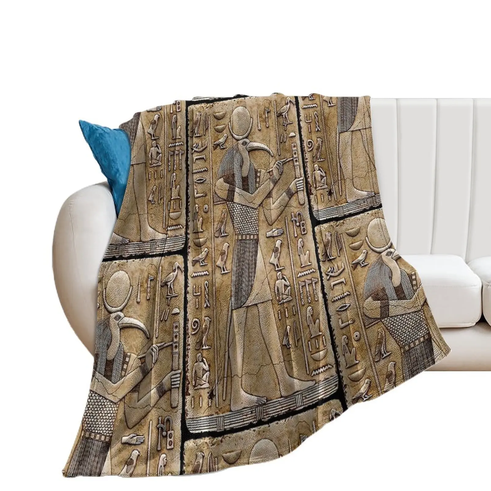 Thoth -Ancient Egyptian deity Throw Blanket Soft Beds wednesday Cute Plaid Blankets