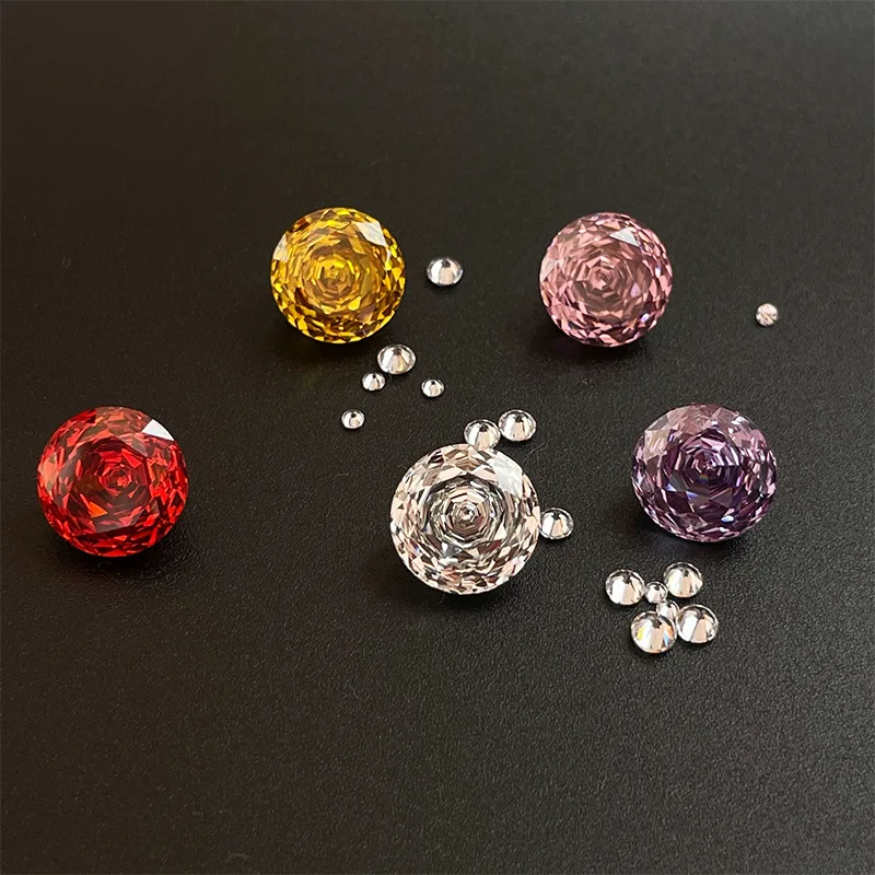 

2 шт. 10 мм круглый циркониевый камень, разноцветный розовый огранка тысячелетия, свободный бриллиант, плоский граненый драгоценный камень, цирконий, рождественский подарок, камни